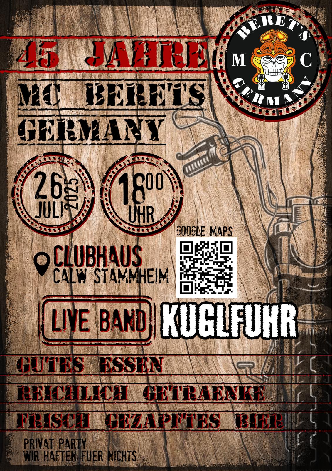 MC Berets Kuglfuhr Informationen Plakat
